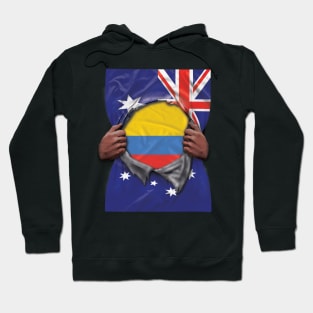 Colombia Flag Australian Flag Ripped - Gift for Colombian From Colombia Hoodie